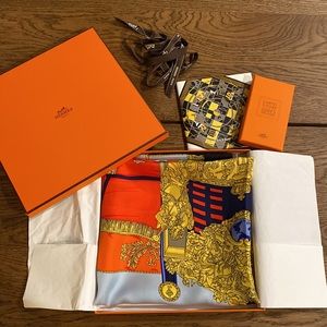 Hermes silk scarf 90